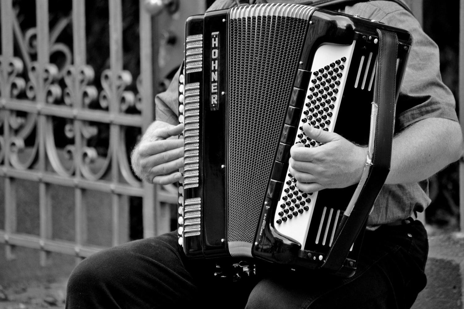acordeonista hohner black and white street